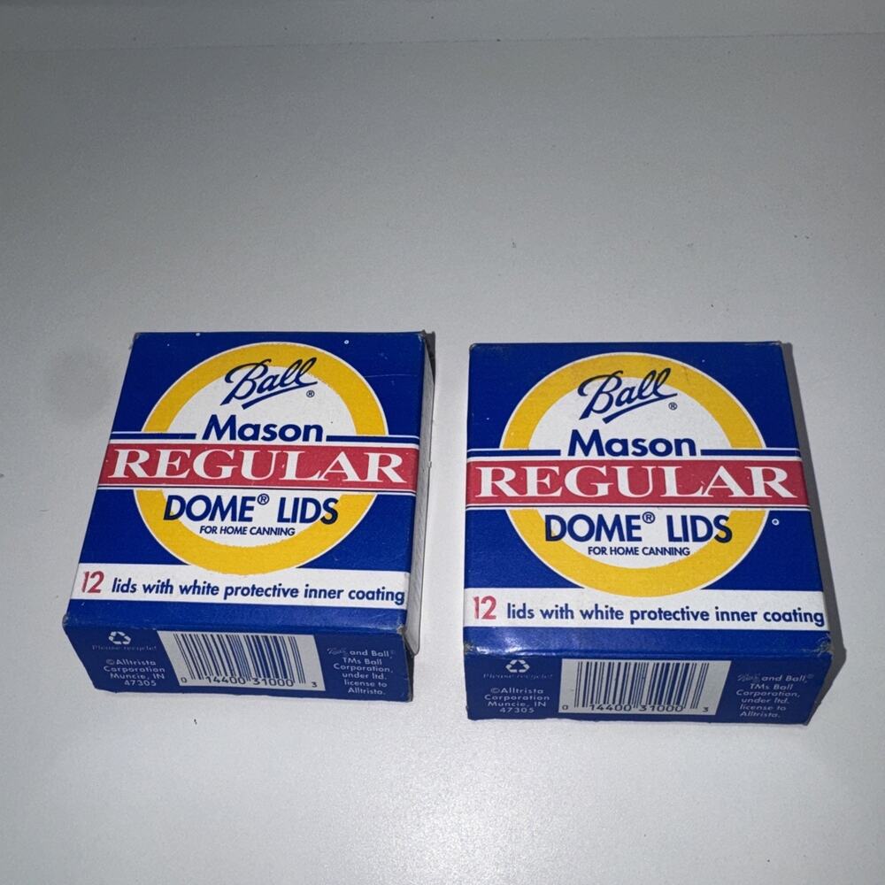 2pk 12 Count (24Lids) Lot Vtg BALL Regular Mouth Jar Dome Lids 2002 New open